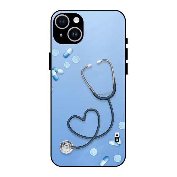 Doctors Stethoscope Metal Back Case for iPhone 14 Plus