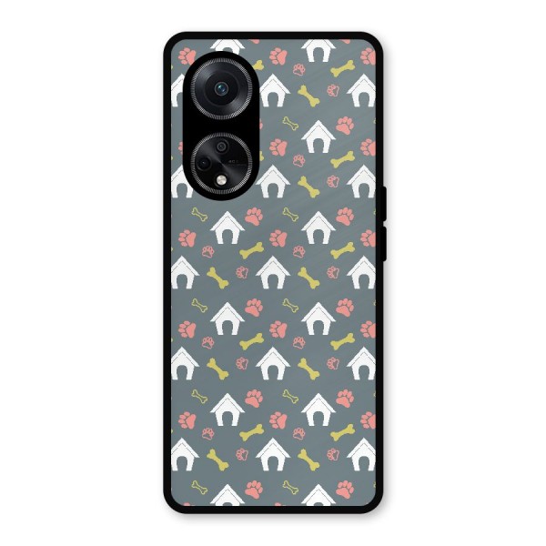 Dog Pattern Metal Back Case for Oppo F23