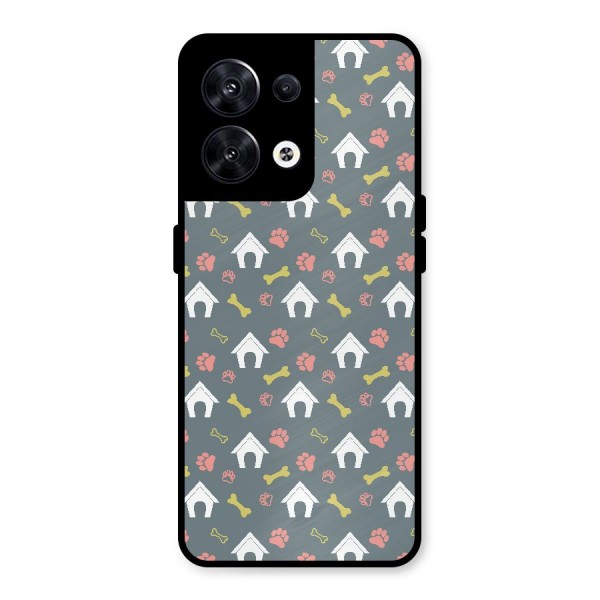 Dog Pattern Metal Back Case for Oppo Reno8 5G