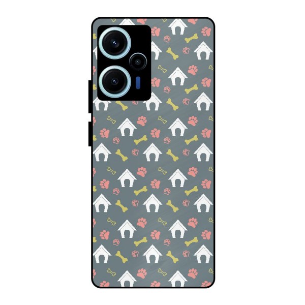 Dog Pattern Metal Back Case for Poco F5