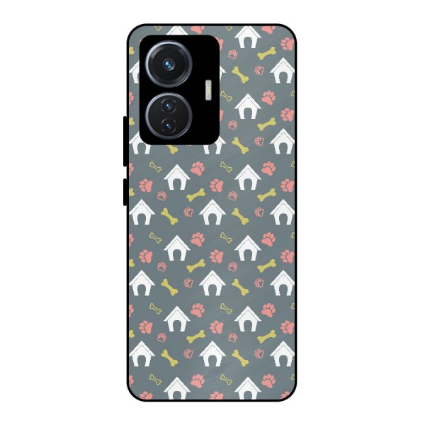 Dog Pattern Metal Back Case for iQOO Z6 44W