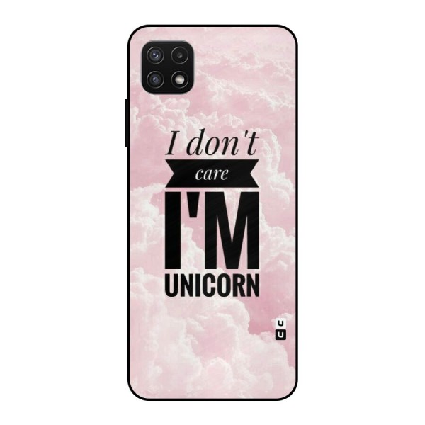 Dont Care Unicorn Metal Back Case for Galaxy A22 5G