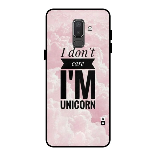 Dont Care Unicorn Metal Back Case for Galaxy On8 (2018)