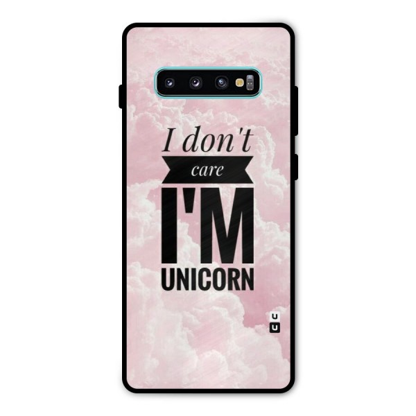 Dont Care Unicorn Metal Back Case for Galaxy S10 Plus