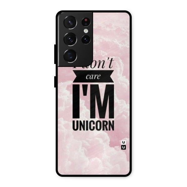 Dont Care Unicorn Metal Back Case for Galaxy S21 Ultra 5G