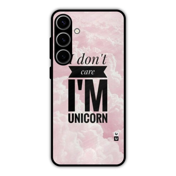 Dont Care Unicorn Metal Back Case for Galaxy S24 Plus