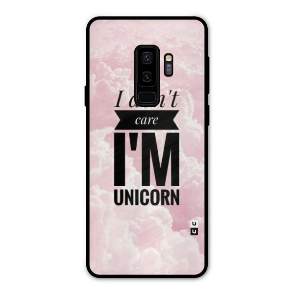 Dont Care Unicorn Metal Back Case for Galaxy S9 Plus