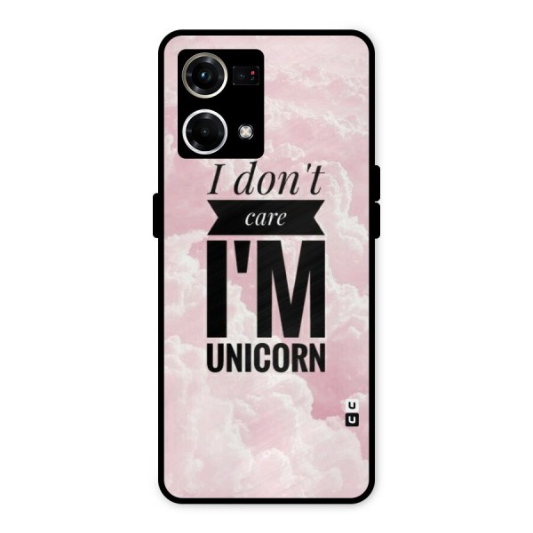 Dont Care Unicorn Metal Back Case for Oppo F21 Pro 4G