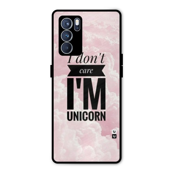 Dont Care Unicorn Metal Back Case for Oppo Reno6 Pro 5G