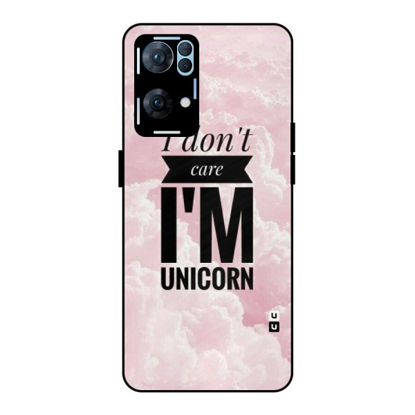 Dont Care Unicorn Metal Back Case for Oppo Reno7 Pro 5G