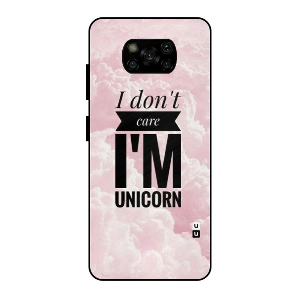 Dont Care Unicorn Metal Back Case for Poco X3