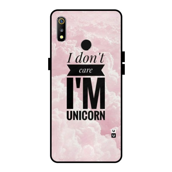 Dont Care Unicorn Metal Back Case for Realme 3