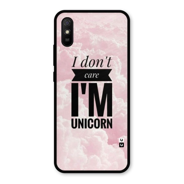 Dont Care Unicorn Metal Back Case for Redmi 9a