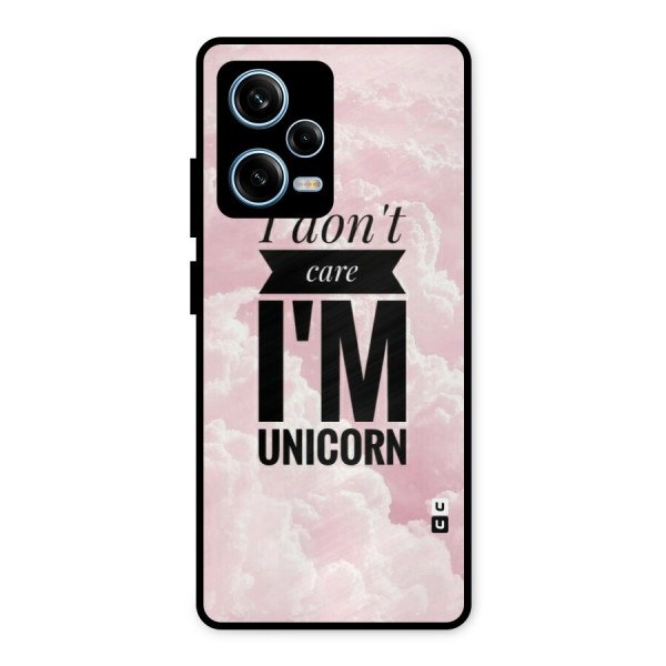 Dont Care Unicorn Metal Back Case for Redmi Note 12 Pro