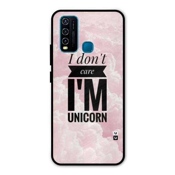 Dont Care Unicorn Metal Back Case for Vivo Y30