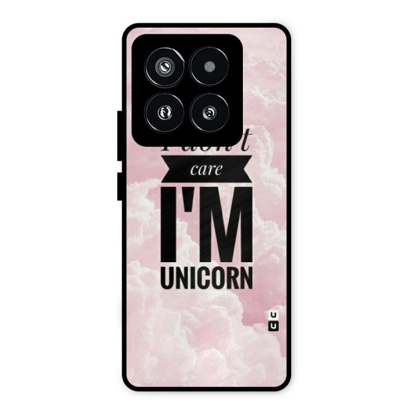 Dont Care Unicorn Metal Back Case for Xiaomi 14 Pro
