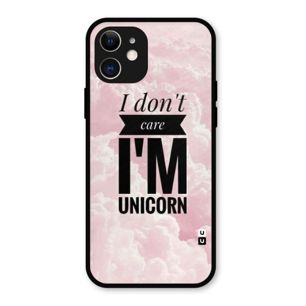 Dont Care Unicorn Metal Back Case for iPhone 12