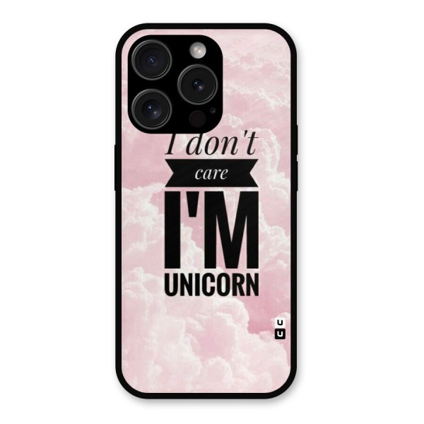 Dont Care Unicorn Metal Back Case for iPhone 15 Pro