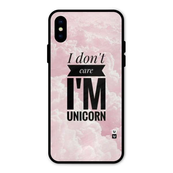 Dont Care Unicorn Metal Back Case for iPhone X