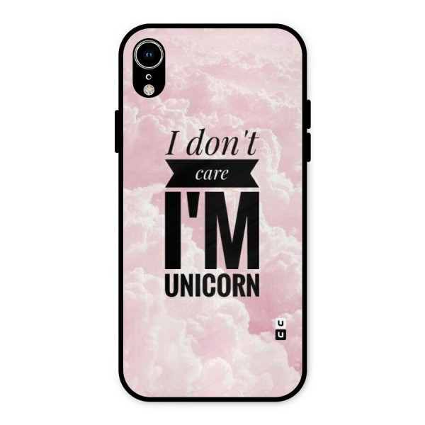 Dont Care Unicorn Metal Back Case for iPhone XR