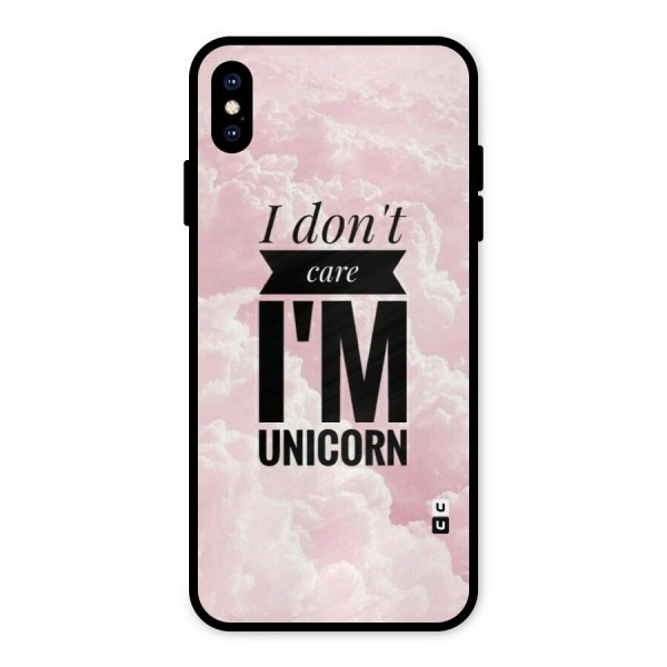 Dont Care Unicorn Metal Back Case for iPhone XS Max