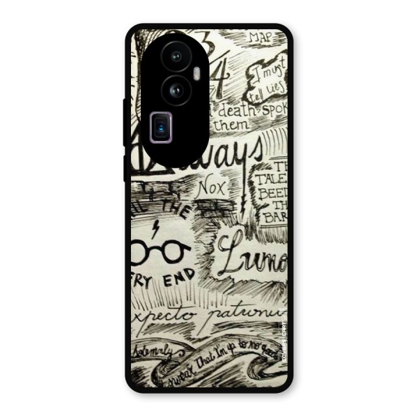 Doodle Art Metal Back Case for Oppo Reno10 Pro Plus