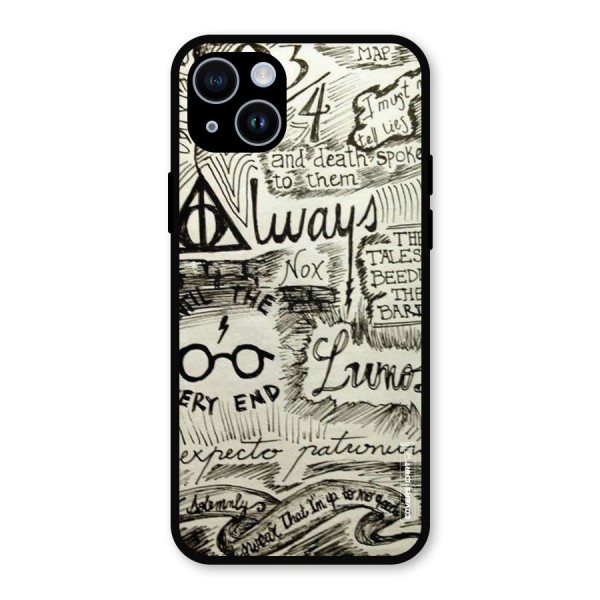 Doodle Art Metal Back Case for iPhone 14