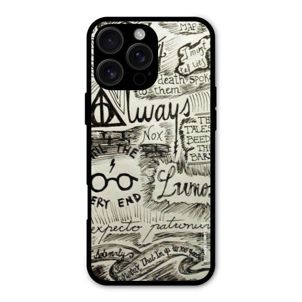 Doodle Art Metal Back Case for iPhone 16 Pro Max