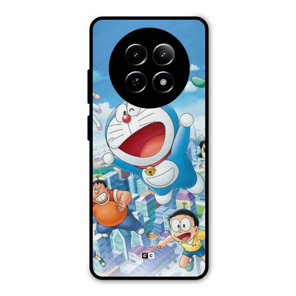 Doremon Flying Metal Back Case for Realme 12x 5G
