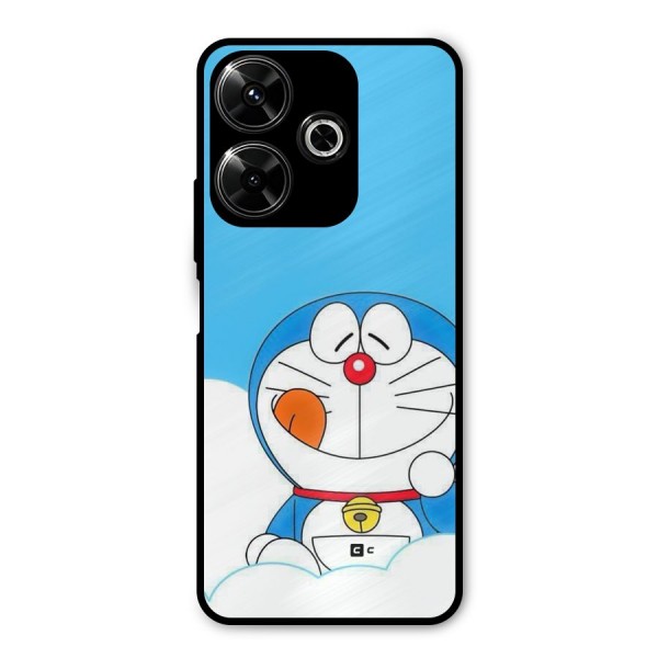 Doremon On Clouds Metal Back Case for Poco M6 Plus