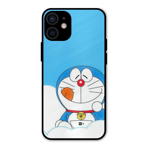 Doremon On Clouds Metal Back Case for iPhone 12 Mini