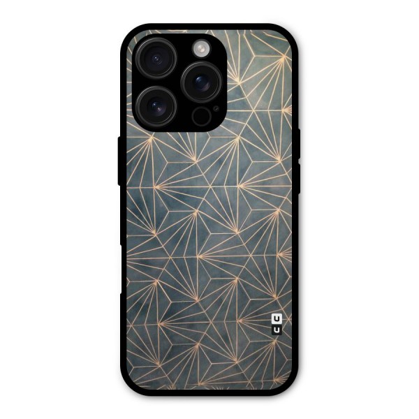 Dotted Lines Pattern Metal Back Case for iPhone 16 Pro