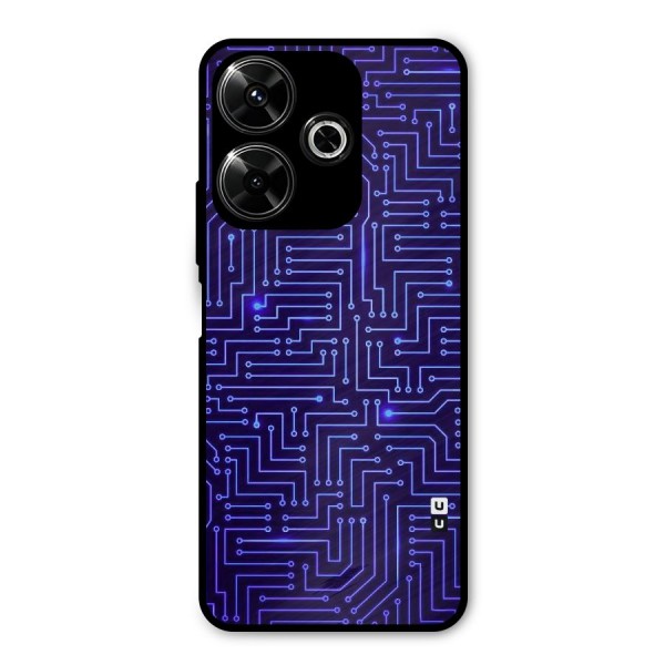 Dotting Lines Metal Back Case for Poco M6 Plus