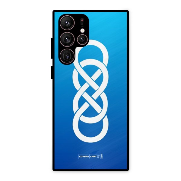 Double Infinity Blue Metal Back Case for Galaxy S22 Ultra 5G