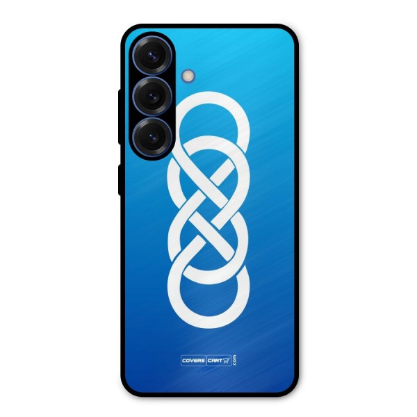 Double Infinity Blue Metal Back Case for Galaxy S25