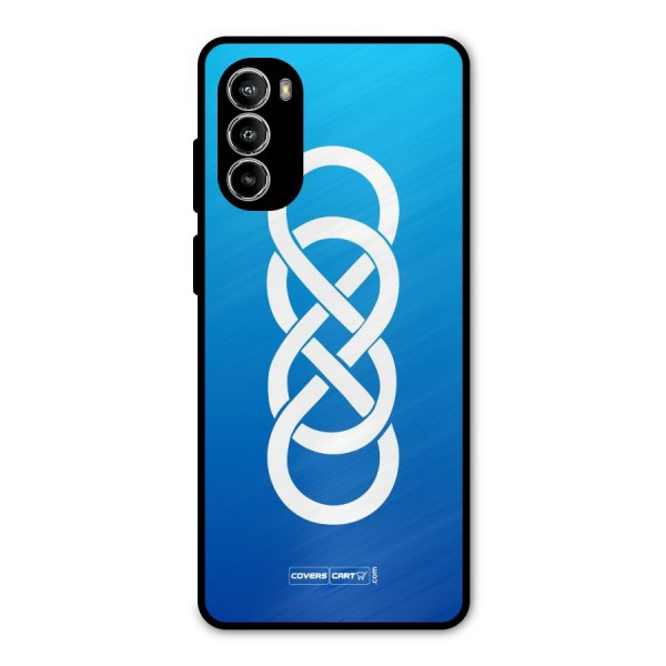 Double Infinity Blue Metal Back Case for Moto G52