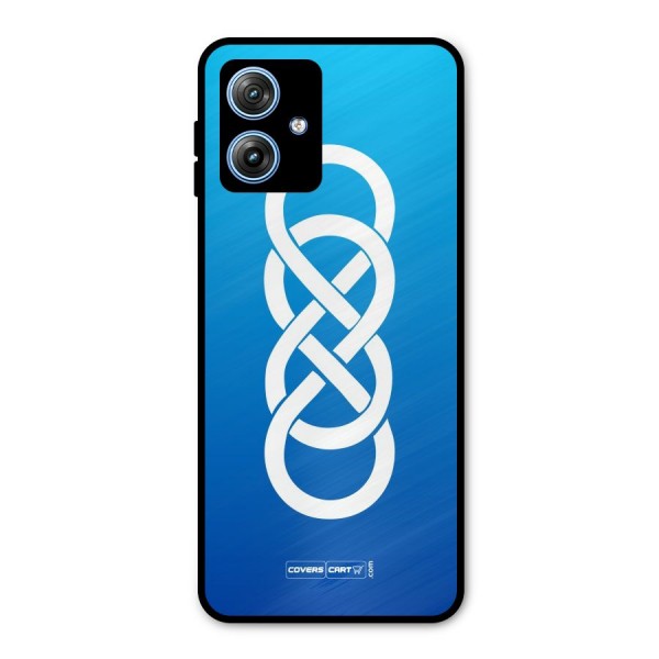 Double Infinity Blue Metal Back Case for Moto G54