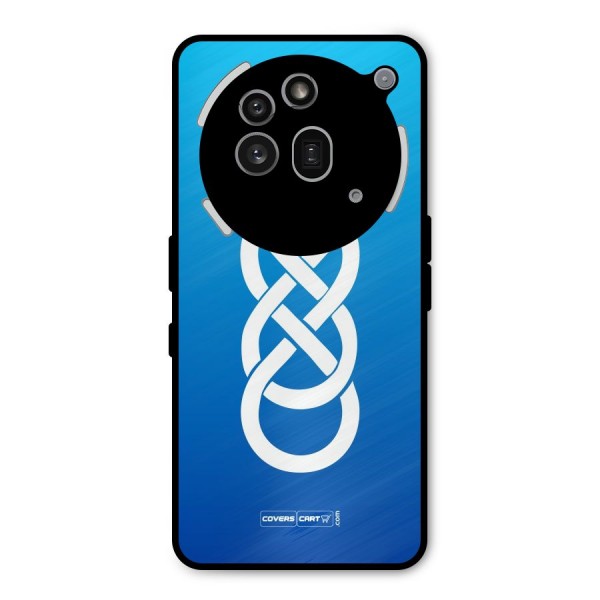 Double Infinity Blue Metal Back Case for Nothing Phone 3a Pro
