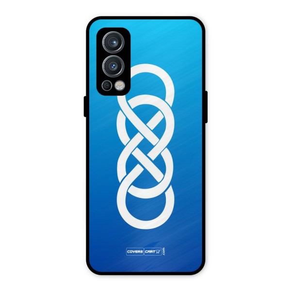 Double Infinity Blue Metal Back Case for OnePlus Nord 2 5G