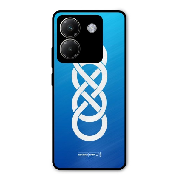 Double Infinity Blue Metal Back Case for Poco M7 Pro 5G