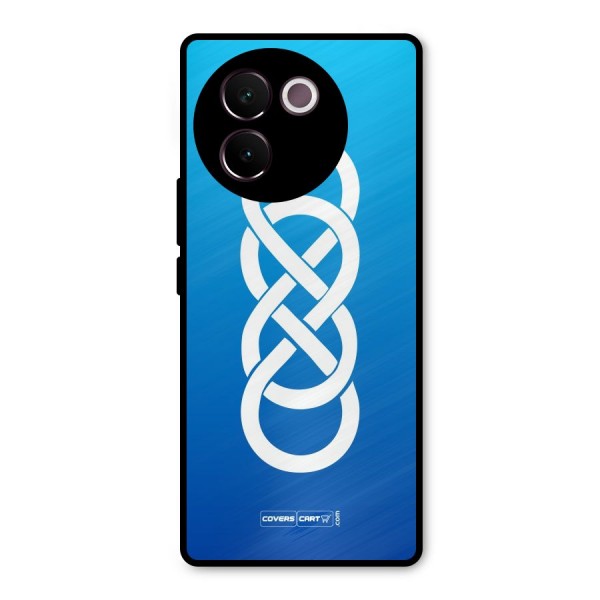 Double Infinity Blue Metal Back Case for Vivo V30e