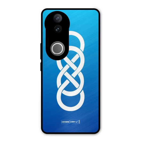 Double Infinity Blue Metal Back Case for Vivo V50e