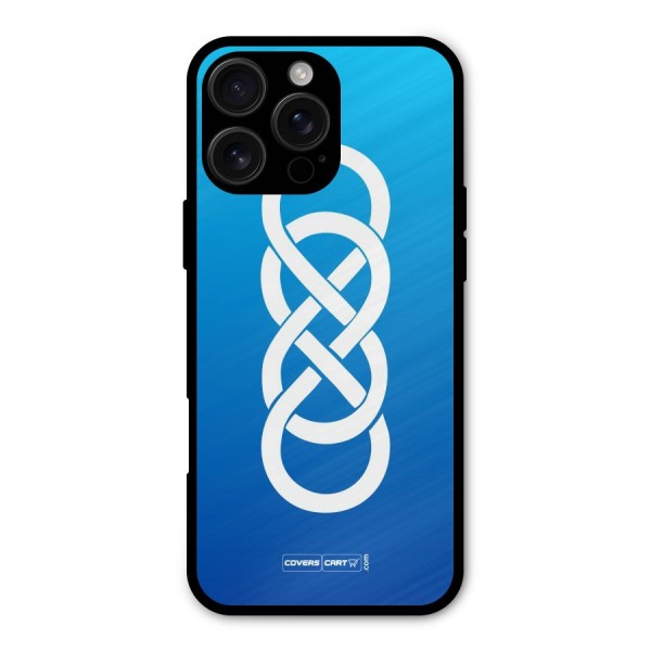 Double Infinity Blue Metal Back Case for iPhone 16 Pro Max