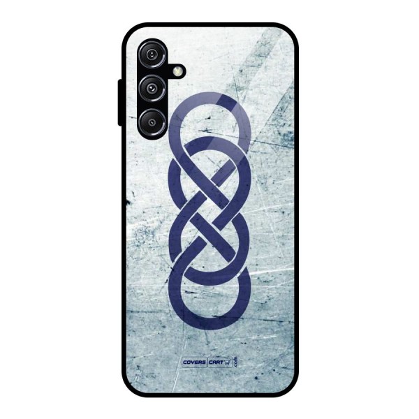 Double Infinity Rough Glass Back Case for Galaxy M34 5G