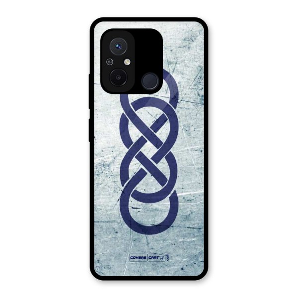 Double Infinity Rough Glass Back Case for Redmi 12C