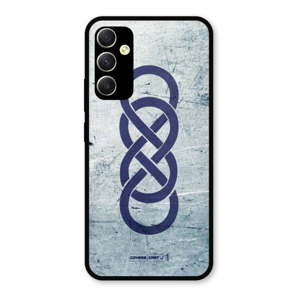 Double Infinity Rough Metal Back Case for Galaxy A34