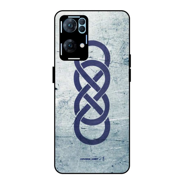 Double Infinity Rough Metal Back Case for Oppo Reno7 Pro 5G