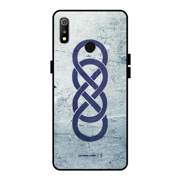 Double Infinity Rough Metal Back Case for Realme 3