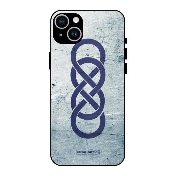 Double Infinity Rough Metal Back Case for iPhone 14 Plus