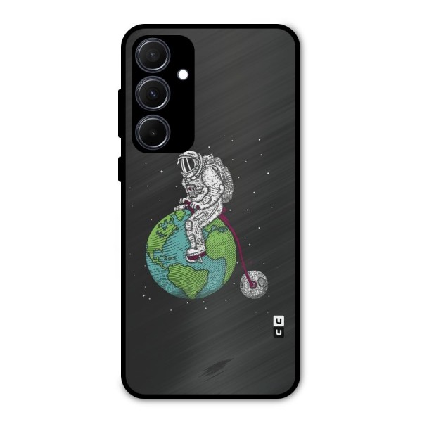 Earth Space Doodle Metal Back Case for Galaxy A35